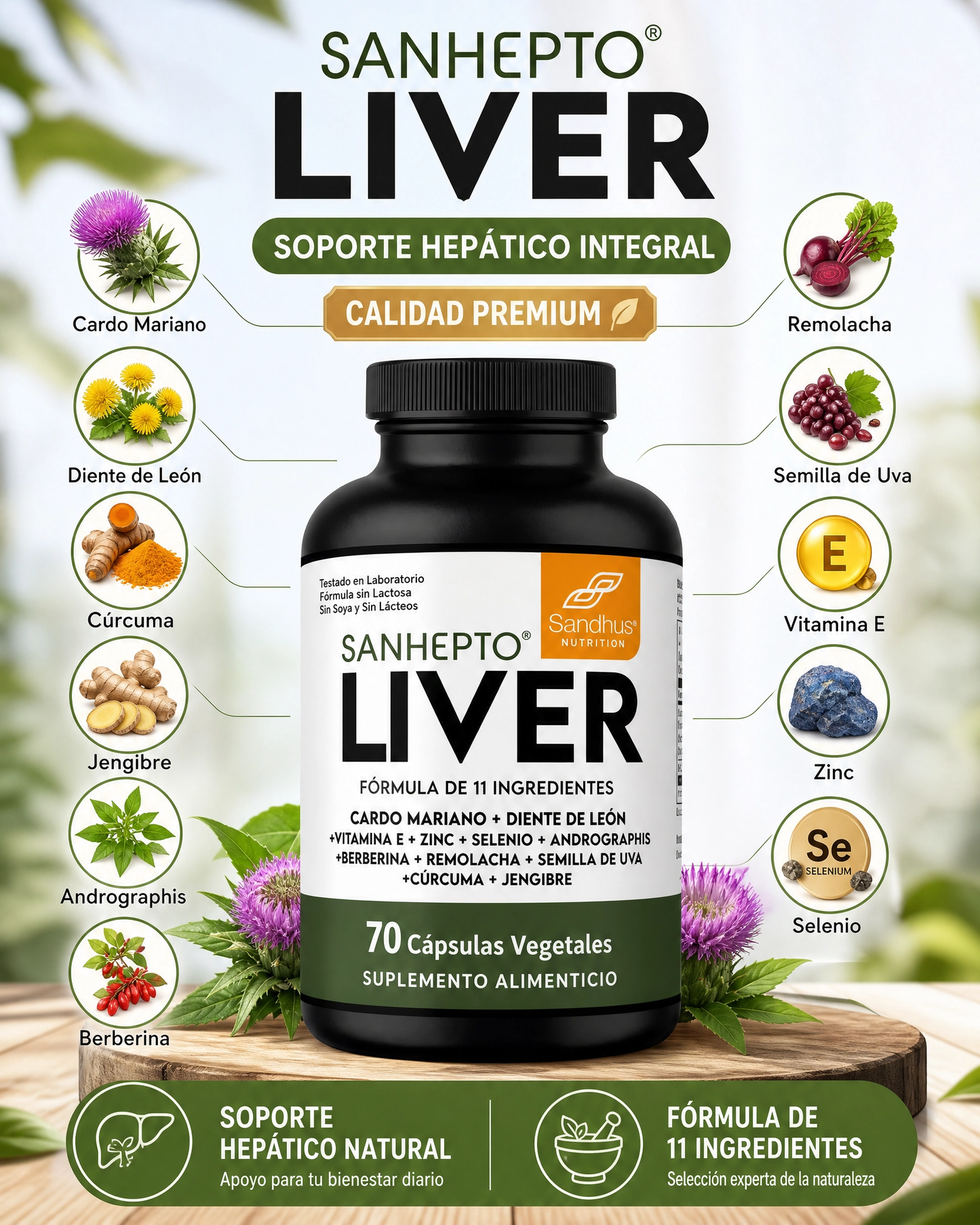 Liver Fórmula Premium con 11 Ingredientes Naturales